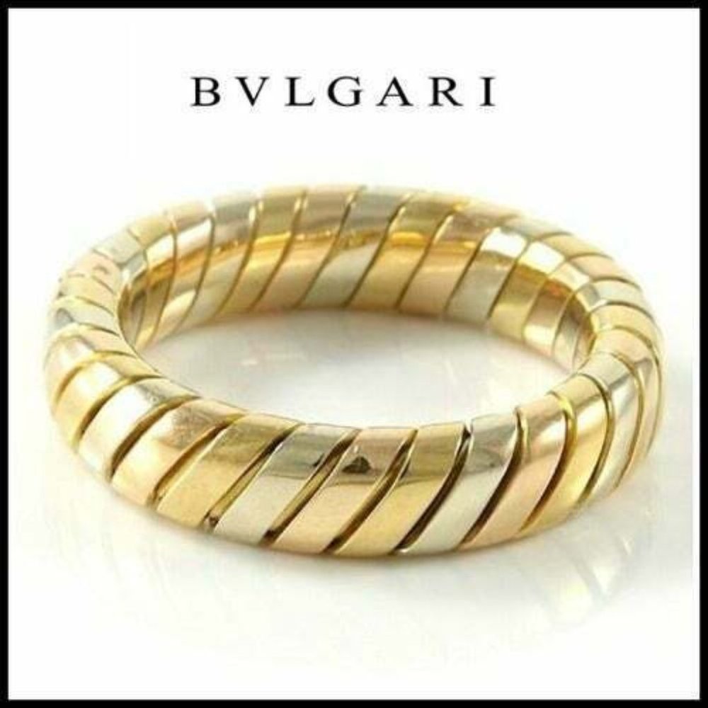 Bvlgari 18K Tricolor Gold Band Anniversary Ring